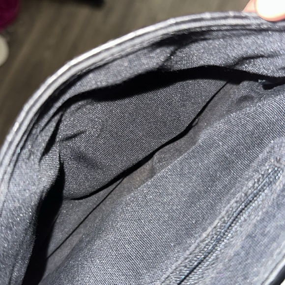 Eberle Black genuine leather Crocodile style Embossed y2k buckle Clutch - Picture 7 of 8